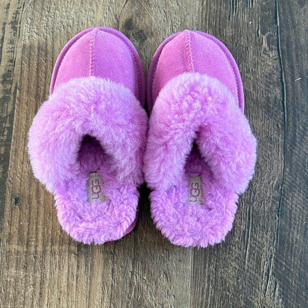 UGG Kids' Pink Fluffy Slippers